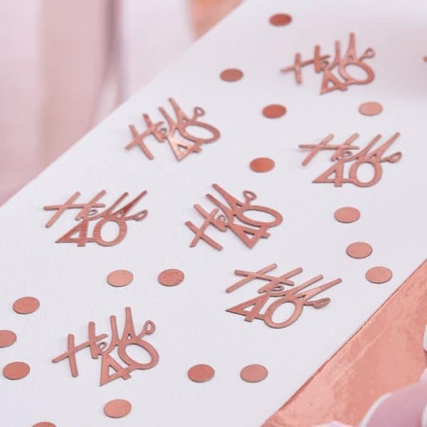 "HELLO 40" ROSEGOLD CONFETTI - Image 2