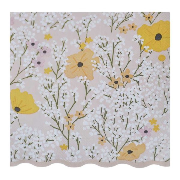 PASTEL FLORAL SERVÍETTUR - 16 STK