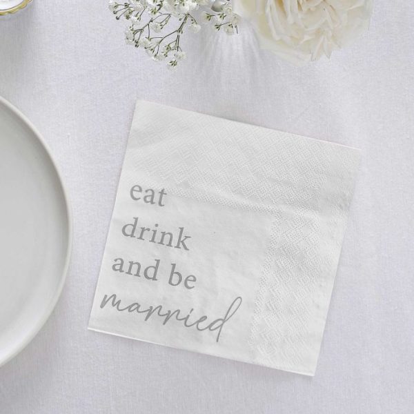 "EAT DRINK AND BE MARRIED" SERVÍETTUR - 16 STK - Image 2